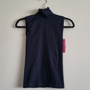 Commando Black Mock Neck Sleeveless Shaping Top - One Size